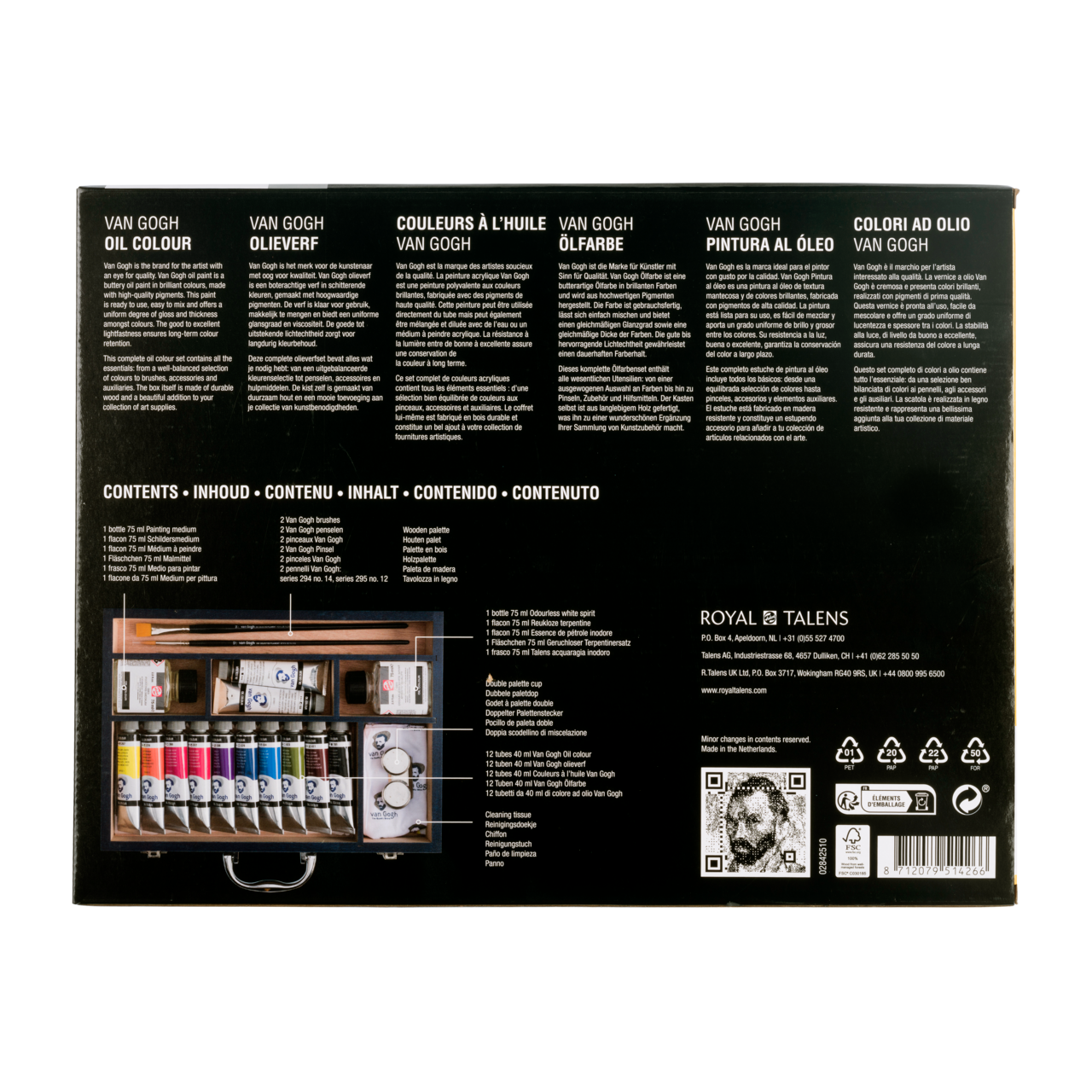 Zestaw farb olejnych ROYAL TALENS Van Gogh zestaw startowy XL 12 x 40 ml + akcesoria