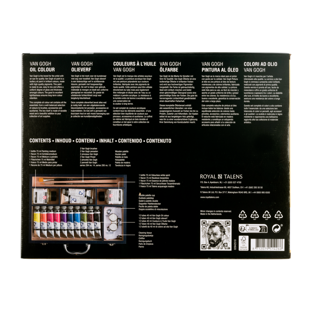 Zestaw farb olejnych ROYAL TALENS Van Gogh zestaw startowy XL 12 x 40 ml + akcesoria