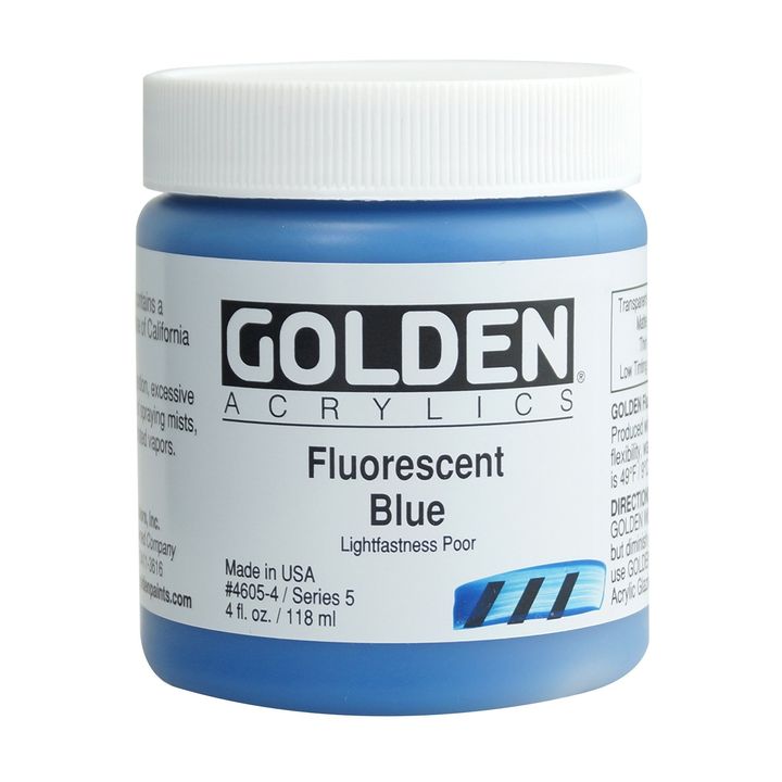 Farba akrylowa GOLDEN Heavy Body Fluorescent 118 ml – 4605 niebieska