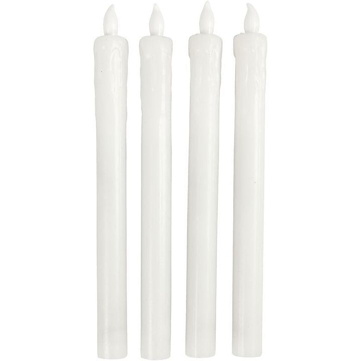 Wysokie świece LED 24.5 cm - zestaw 4 szt. | Artmie