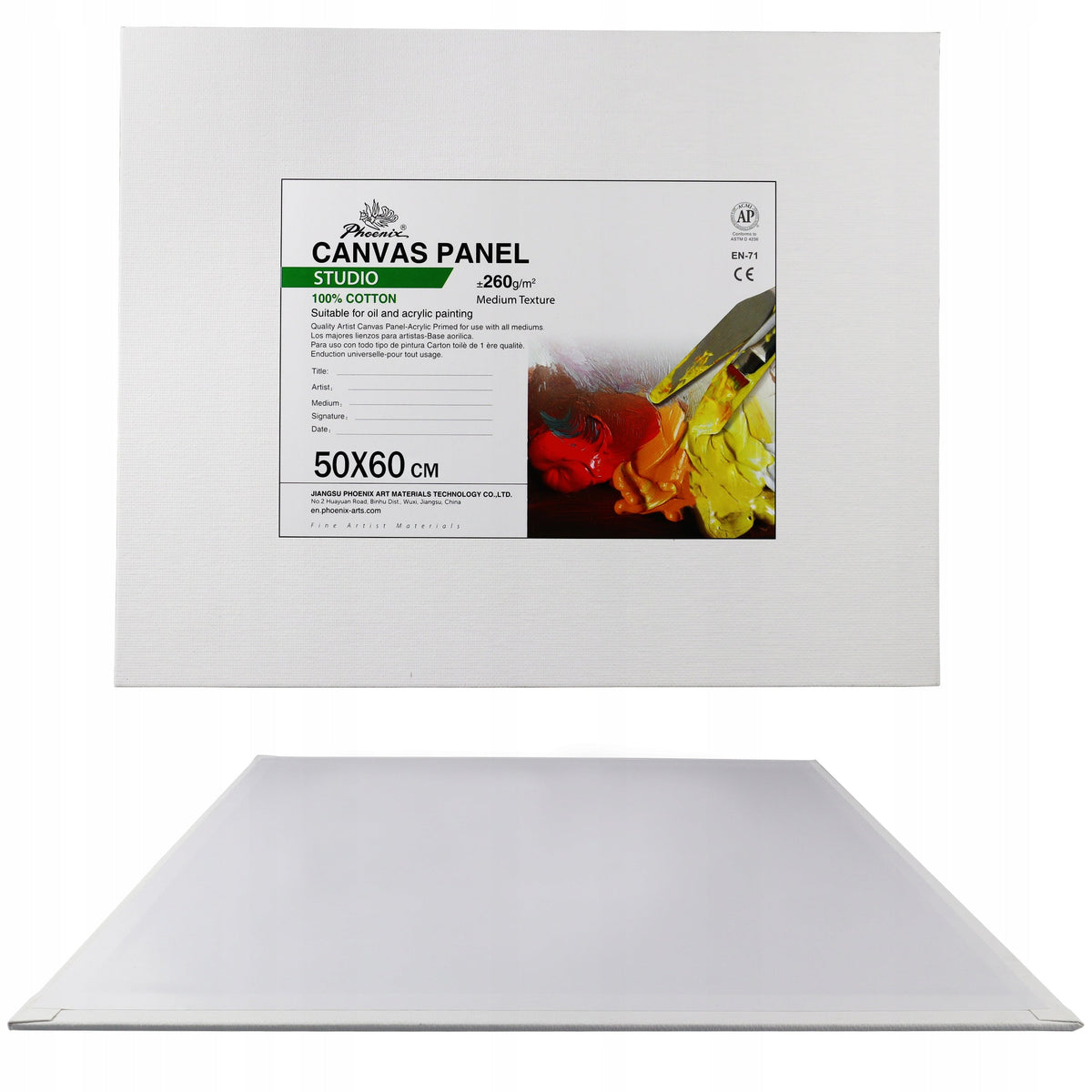 Zagruntowane płótno na tekturze Phoenix 50 x 60 cm, 3 mm – 5 szt.