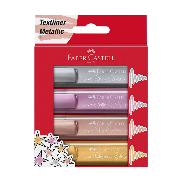 Zakreślacze metaliczne 4 kolory Faber-Castell | Artmie