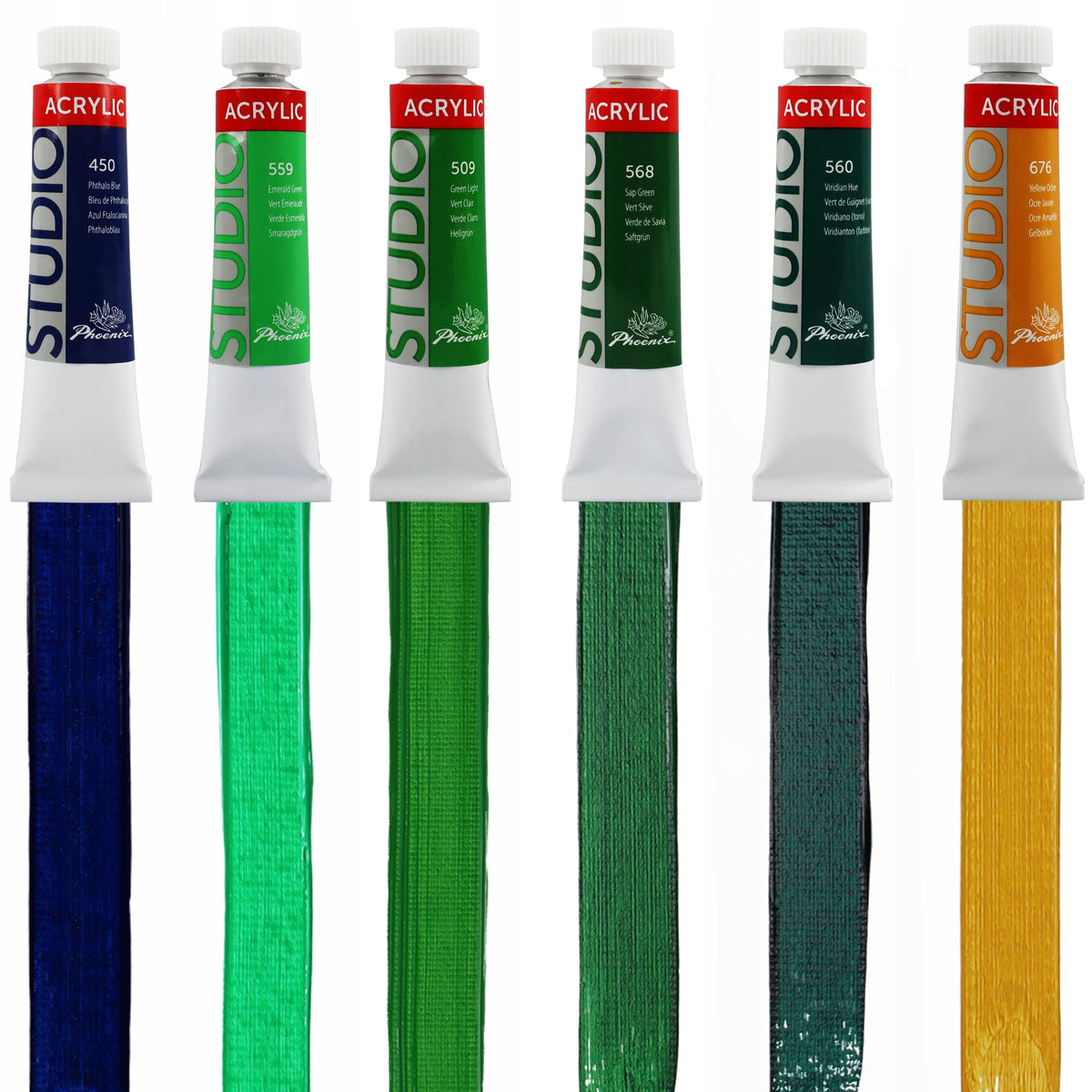 Zestaw 24 farb akrylowych Phoenix Studio 24 x 12 ml + pędzle i paleta