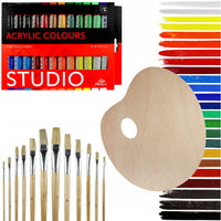 Zestaw 24 farb akrylowych Phoenix Studio 24 x 12 ml + pędzle i paleta