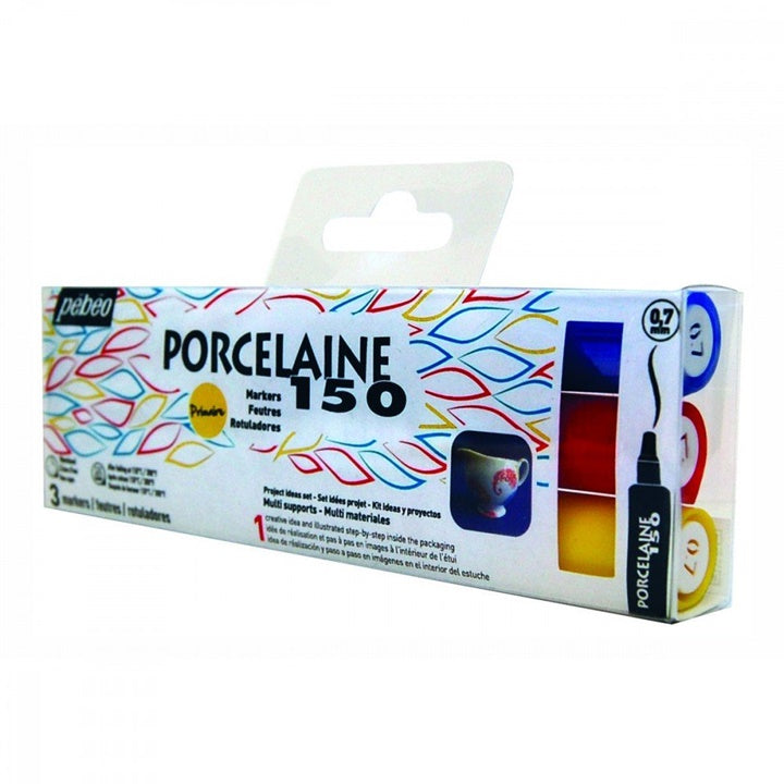 Zestaw 3 markerów porcelaine Pebeo 150 - Primary fine | Artmie