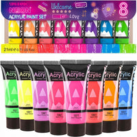 Zestaw 8 neonowych farb akrylowych Phoenix 8 x 21 ml