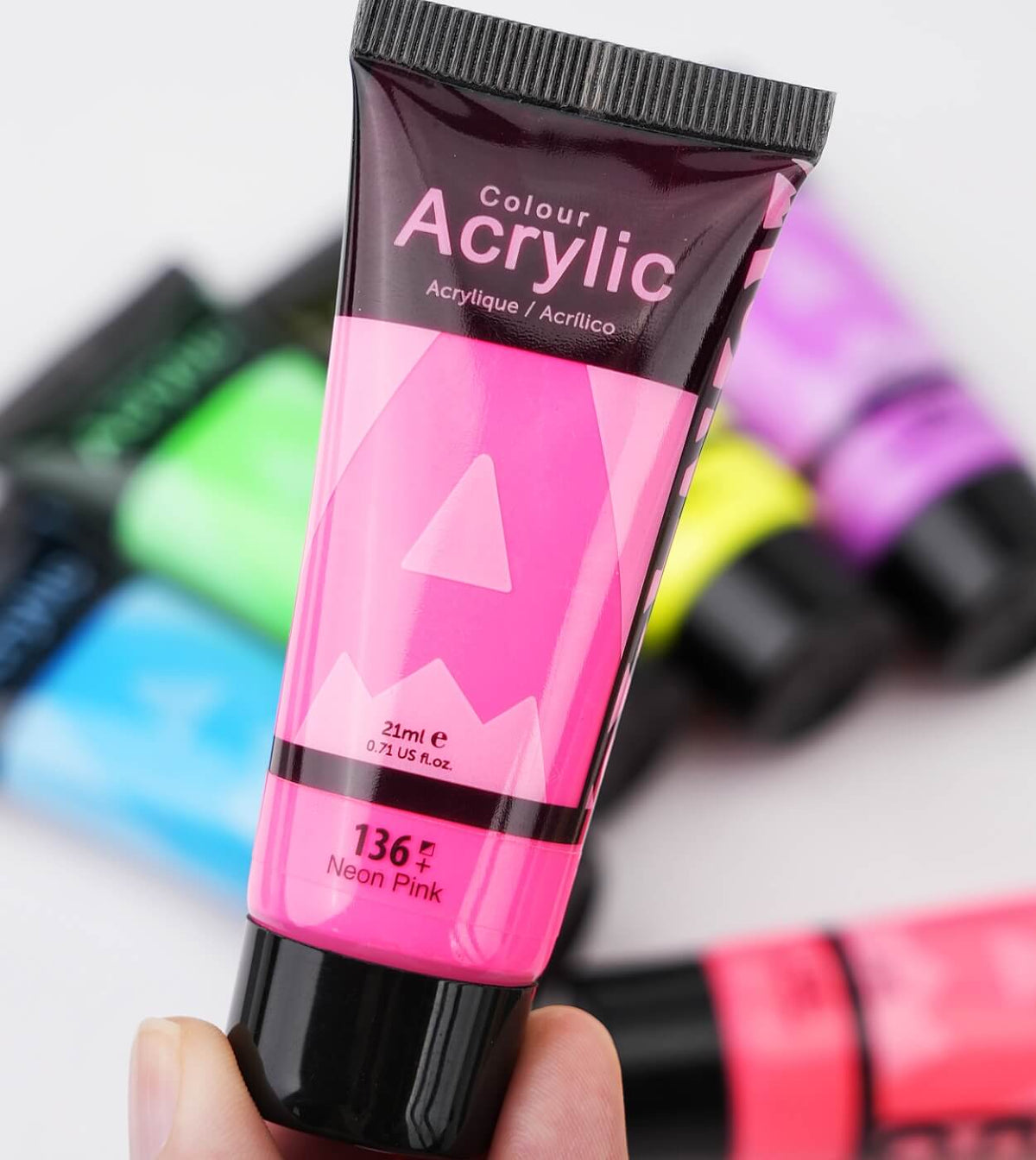 Zestaw 8 neonowych farb akrylowych Phoenix 8 x 21 ml