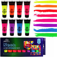 Zestaw 8 neonowych farb akrylowych Phoenix 8 x 21 ml