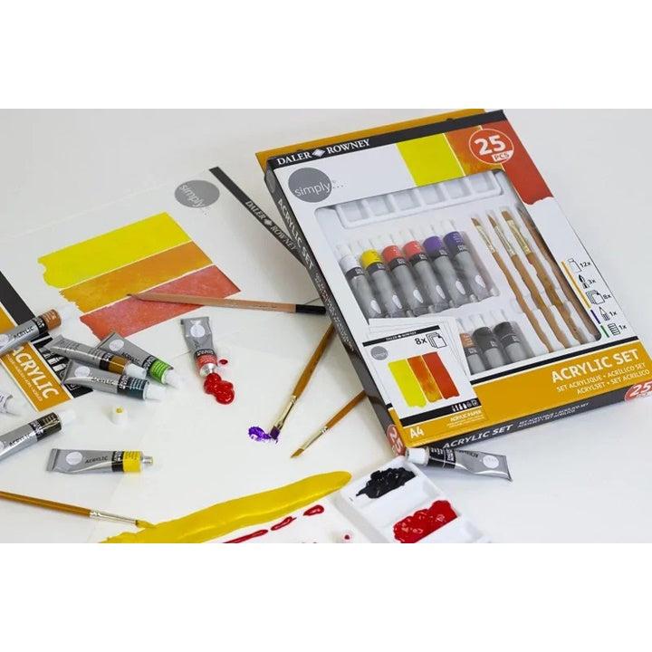 Zestaw akrylowy Daler Rowney z akcesoriami 25 szt. | Artmie