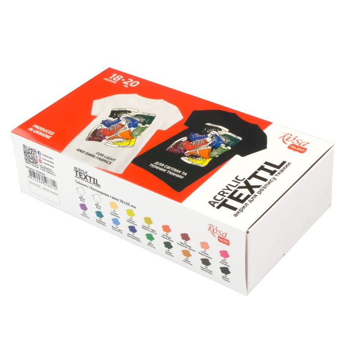 Zestaw akrylowych farb do tkanin STYLE ROSA TALENT | Artmie