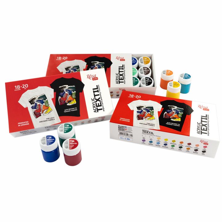 Zestaw akrylowych farb do tkanin STYLE ROSA TALENT | Artmie