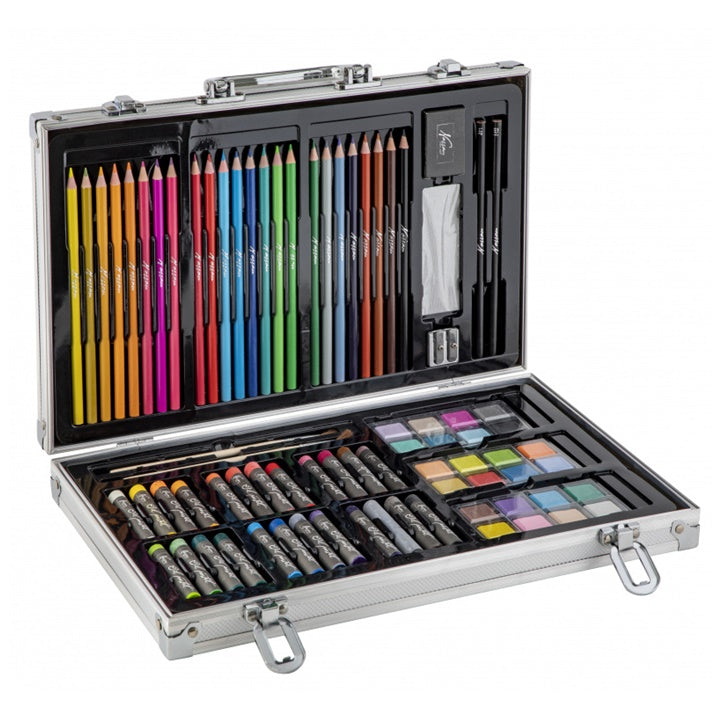 Zestaw artystyczny w aluminiowej walizce Nassau Fine Art - 79 el. | Artmie