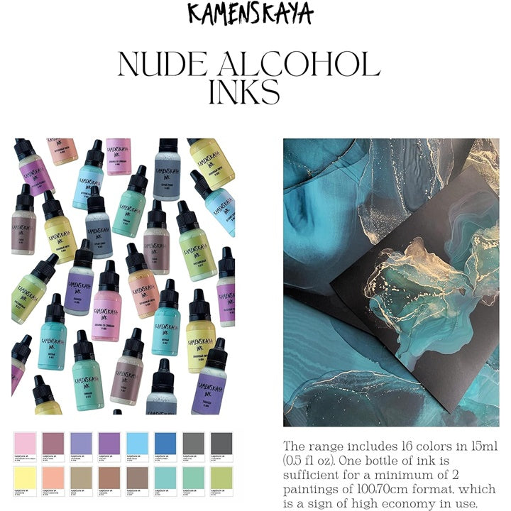 Zestaw atramentów alkoholowych NUDE KAMENSKAYA 16 x 15 ml | Artmie