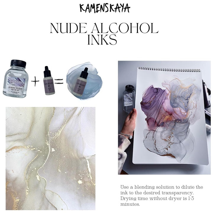 Zestaw atramentów alkoholowych NUDE KAMENSKAYA 16 x 15 ml | Artmie