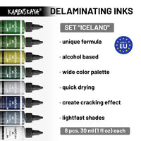 Zestaw atramentów KAMENSKAYA "Iceland" do delaminacji | Artmie