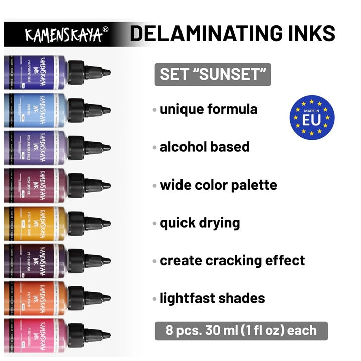 Zestaw atramentów KAMENSKAYA 'Sunset' Delamination Ink Set | Artmie