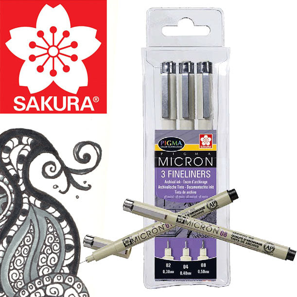 Zestaw cienkopisów SAKURA Pigma Micron / 3 szt | Artmie