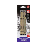 Zestaw cienkopisów Sakura Pigma Micron 3 szt. – czarne