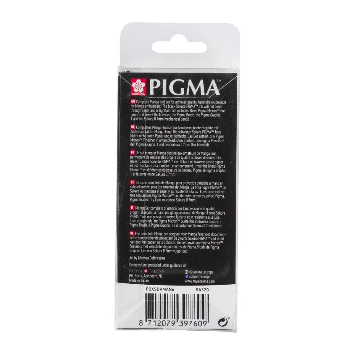 Zestaw cienkopisów Sakura Pigma Micron Manga - 6 szt. czarne