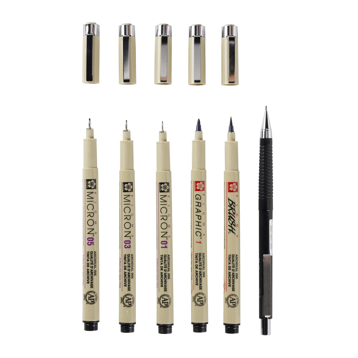 Zestaw cienkopisów Sakura Pigma Micron Manga - 6 szt. czarne