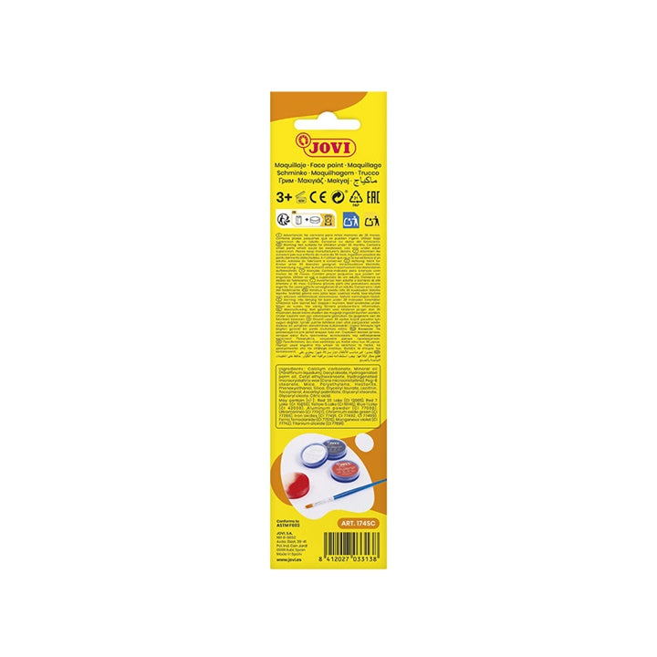 Zestaw do malowania twarzy Scary z akcesoriami 3 x 8 ml | Artmie