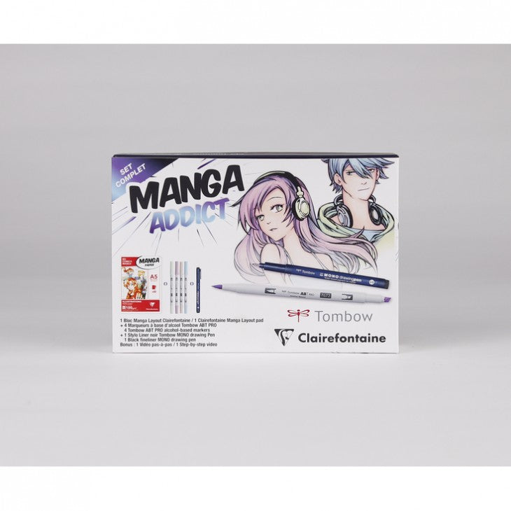 Zestaw do rysowania mangi CLAIREFONTAINE Manga Addict Tombow A5 - 50 arkuszy