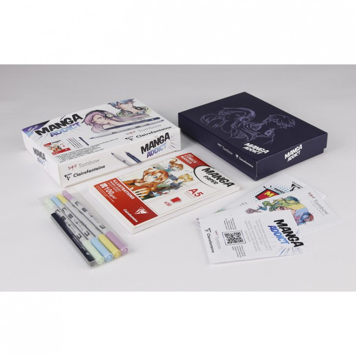 Zestaw do rysowania mangi CLAIREFONTAINE Manga Addict Tombow A5 - 50 arkuszy