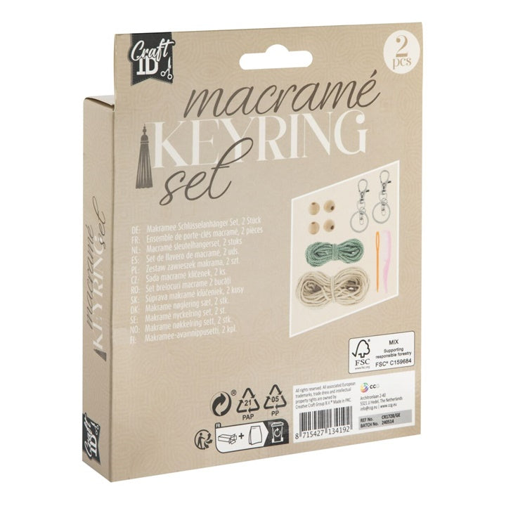 Zestaw do tworzenia makramowych breloków do kluczy | Artmie
