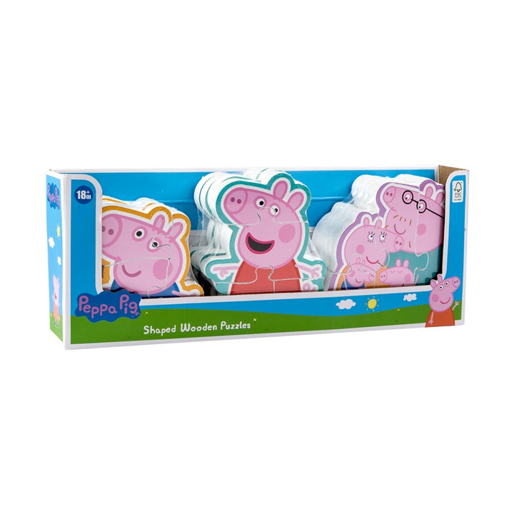 Zestaw drewnianych puzzli dla dzieci PEPPA PIG 3 szt. | Artmie