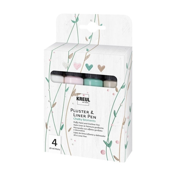 Zestaw farb 3D Pluster and Liner Pen Chalky Moments KREUL / 4 szt | Artmie
