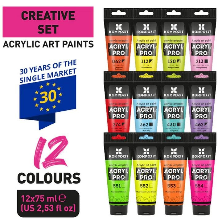 Zestaw farb akrylowych ACRYL PRO CREATIVE | Artmie