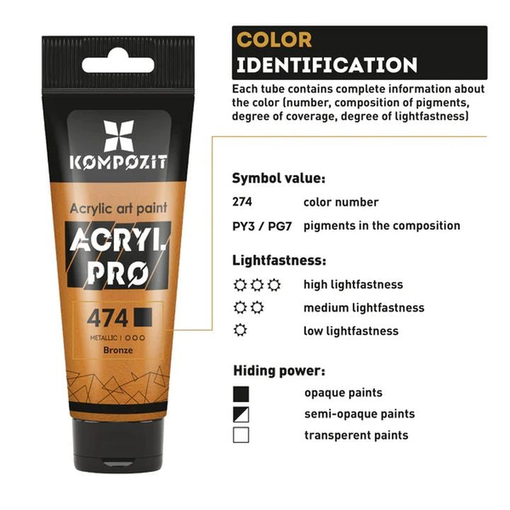Zestaw farb akrylowych ACRYL PRO METALLIC | Artmie