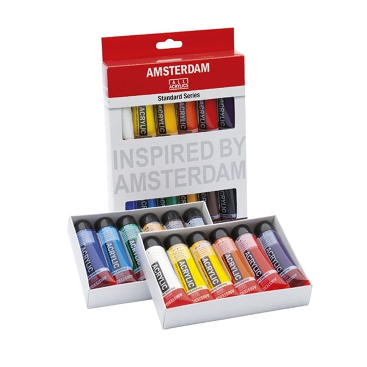 Zestaw farb akrylowych AMSTERDAM Standard Series / 12 x 20ml | Artmie