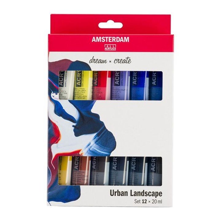 Zestaw farb akrylowych AMSTERDAM Urban Landscape / 12 x 20 ml | Artmie