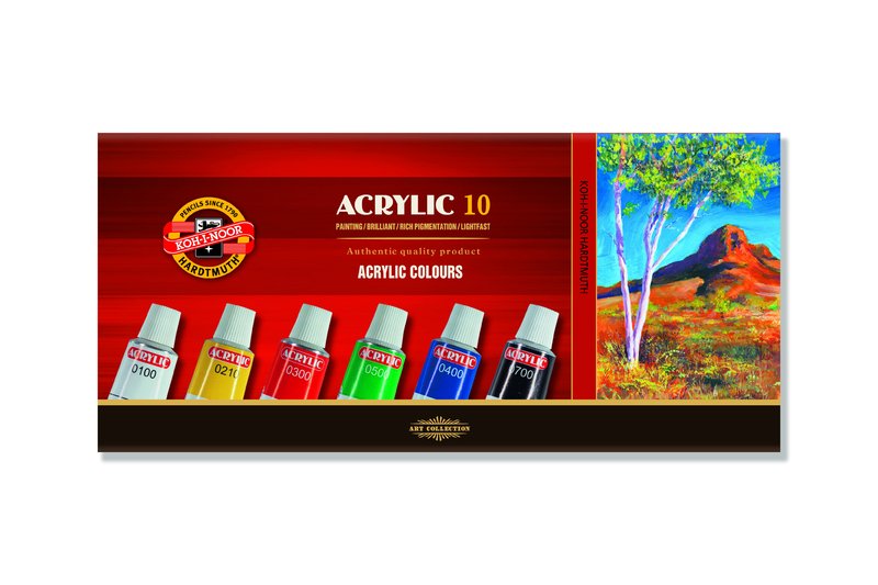 Zestaw farb akrylowych Art Collection / 10 x 16ml | Artmie