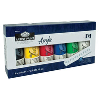 Zestaw farb akrylowych Artist Paint Royal & Langnickel / 6 szt x 75 ml   plastikowa paleta malarska | Artmie