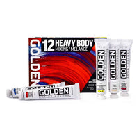 Zestaw farb akrylowych GOLDEN Heavy Body Mixing 12 x 22 ml