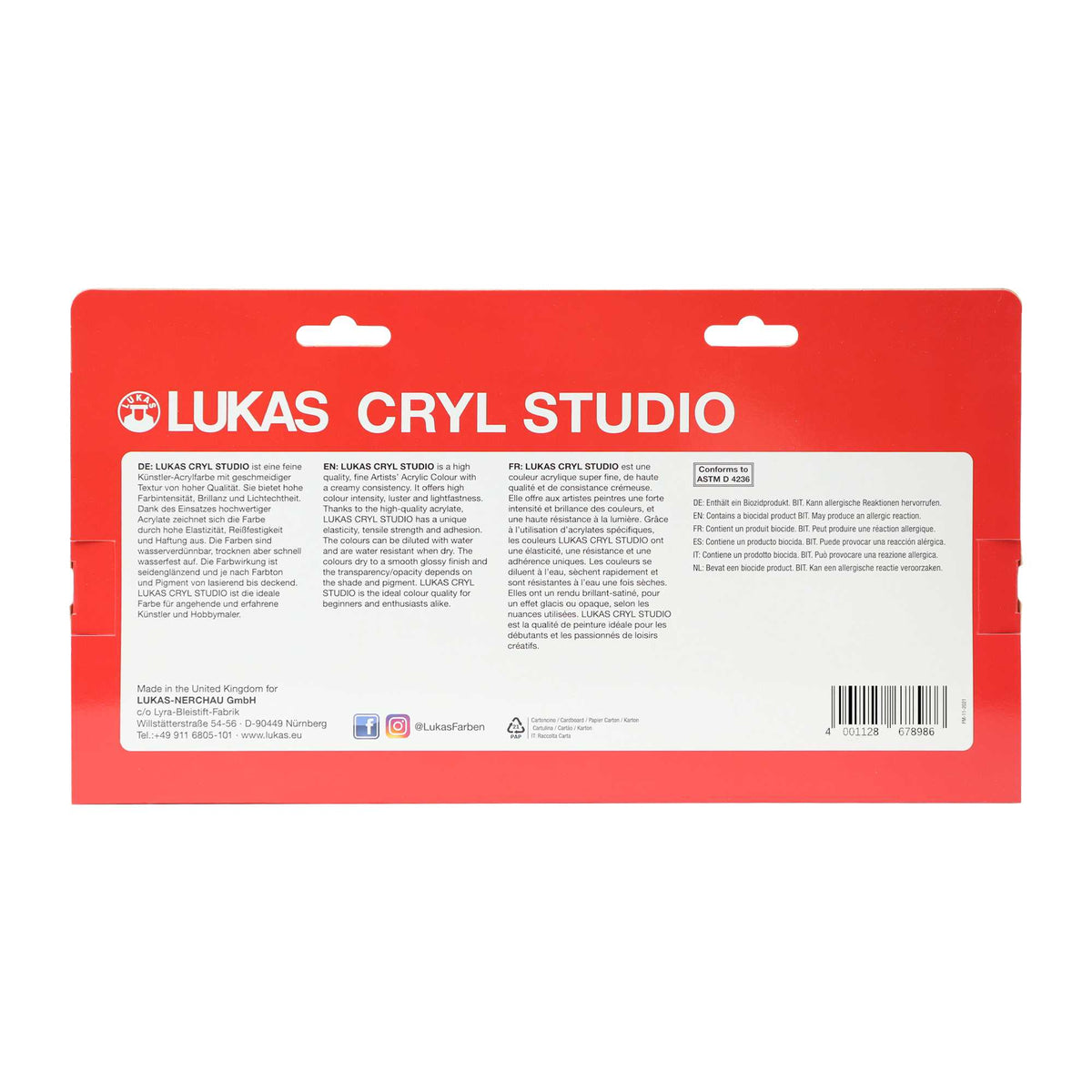 Zestaw farb akrylowych LUKAS Cryl Studio 9 x 100 ml