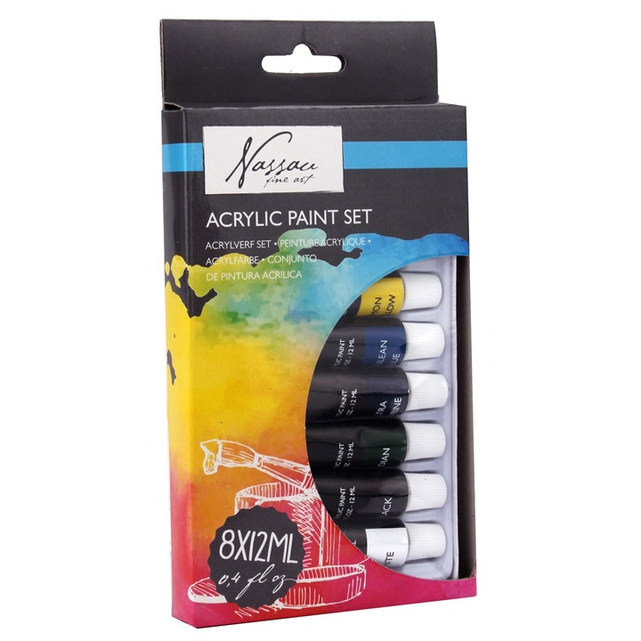 Zestaw farb akrylowych Nassau Fine Art 8 x 12 ml | Artmie