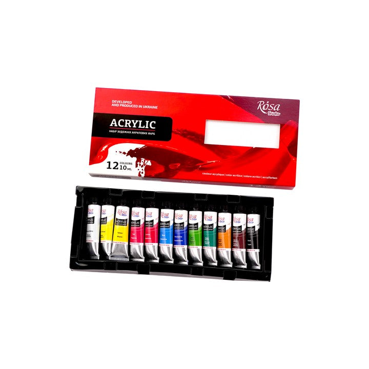 Zestaw farb akrylowych ROSA STUDIO | 12x10 ml — zdjęcie 2