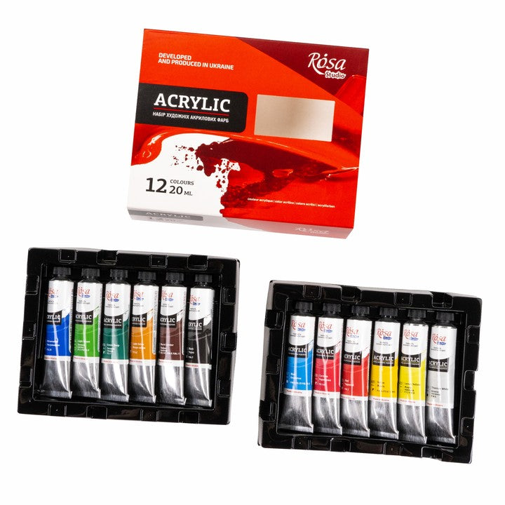 Zestaw farb akrylowych ROSA STUDIO | 12x20 ml — zdjęcie 2
