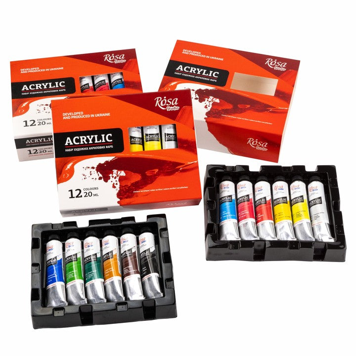 Zestaw farb akrylowych ROSA STUDIO | 12x20 ml — zdjęcie 3