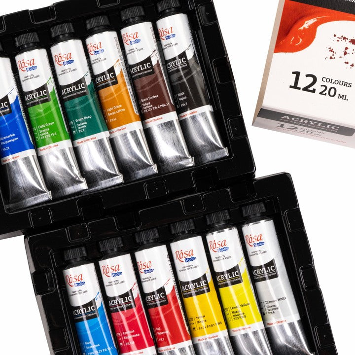 Zestaw farb akrylowych ROSA STUDIO | 12x20 ml — zdjęcie 4