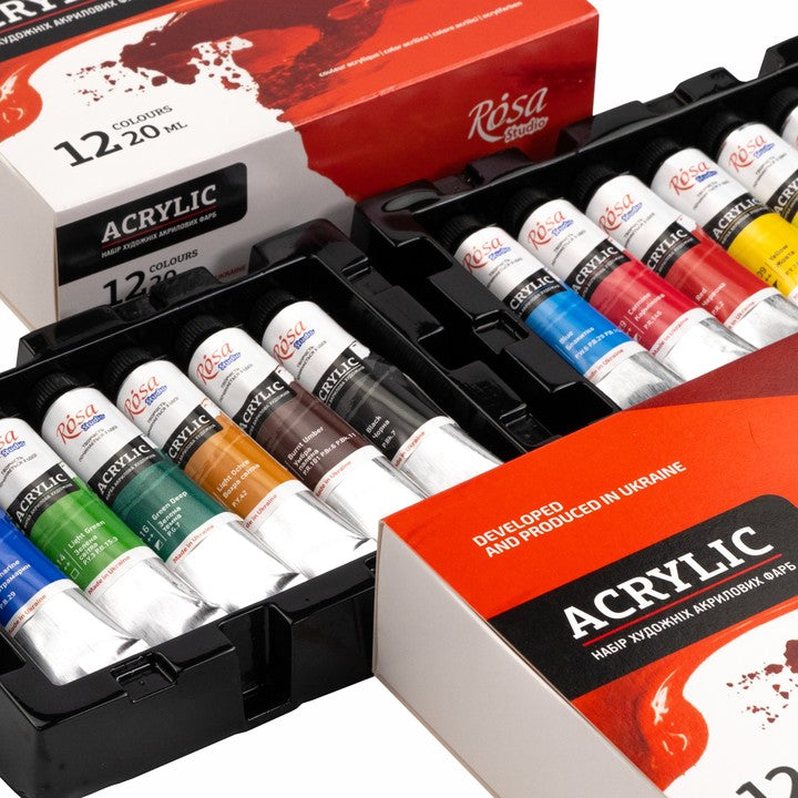 Zestaw farb akrylowych ROSA STUDIO | 12x20 ml — zdjęcie 5