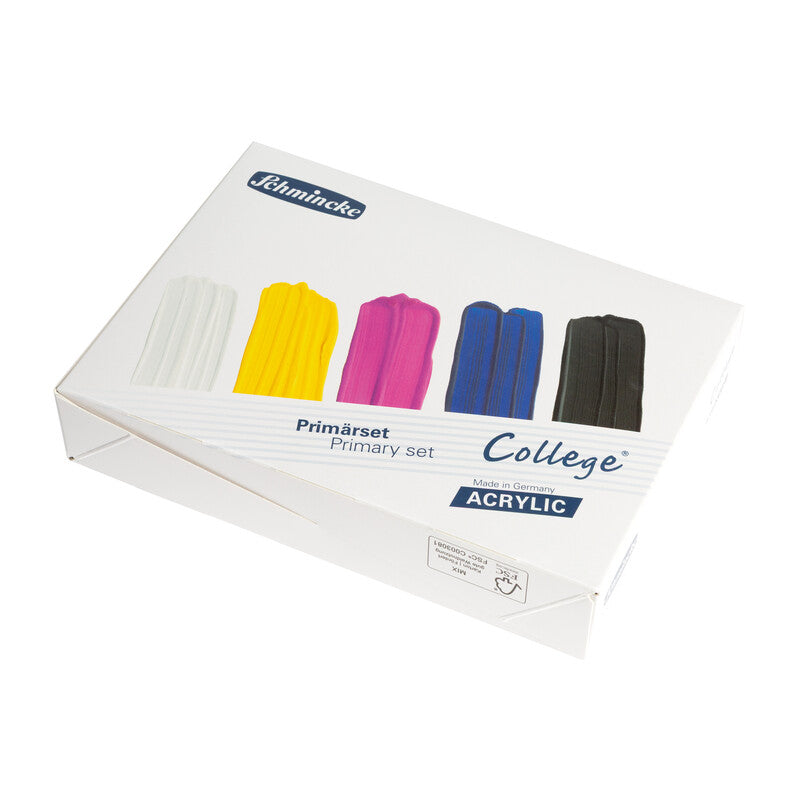 Zestaw farb akrylowych Schmincke College Acrylic – 5 x 75 ml, kolory podstawowe
