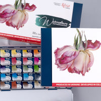 Zestaw farb akwarelowych "Botanical" ROSA GALLERY, metalowa kaseta, 35 kolorów, pełne kostki — zdjęcie 7