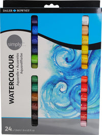 Zestaw farb akwarelowych Daler-Rowney Simply / 24 szt x 12 ml | Artmie