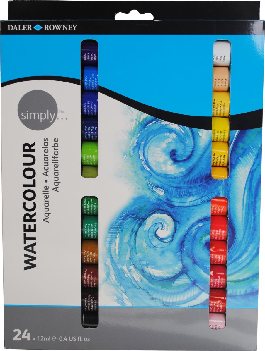 Zestaw farb akwarelowych Daler-Rowney Simply / 24 szt x 12 ml | Artmie