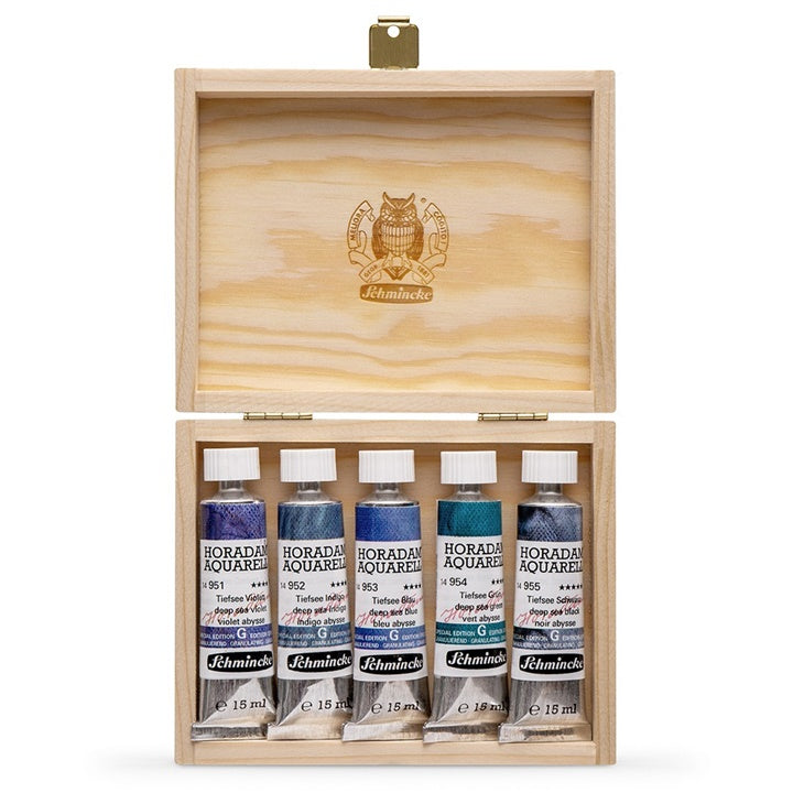 Zestaw farb akwarelowych w tubach Schmincke Super Granulation 5x15ml | Set deep sea | Artmie