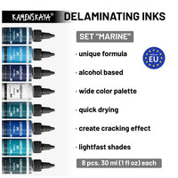 Zestaw farb delaminacyjnych KAMENSKAYA "Marine" 8x30 ml | Artmie